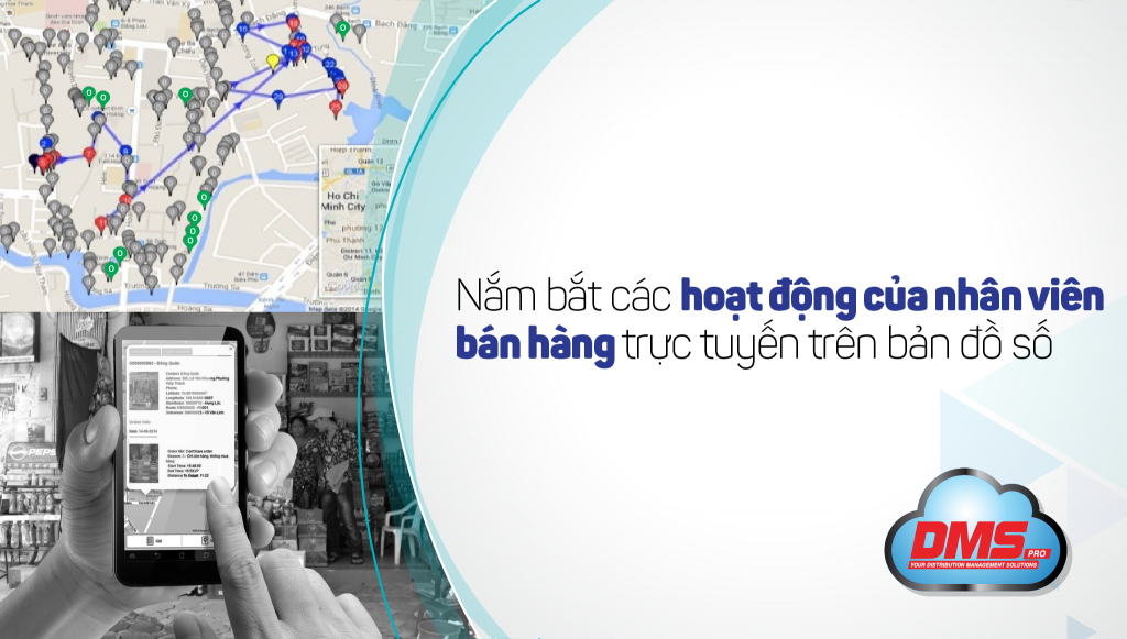 Nắm bắt các hoạt động của NV kinh doanh trực tuyến trên bản đồ số